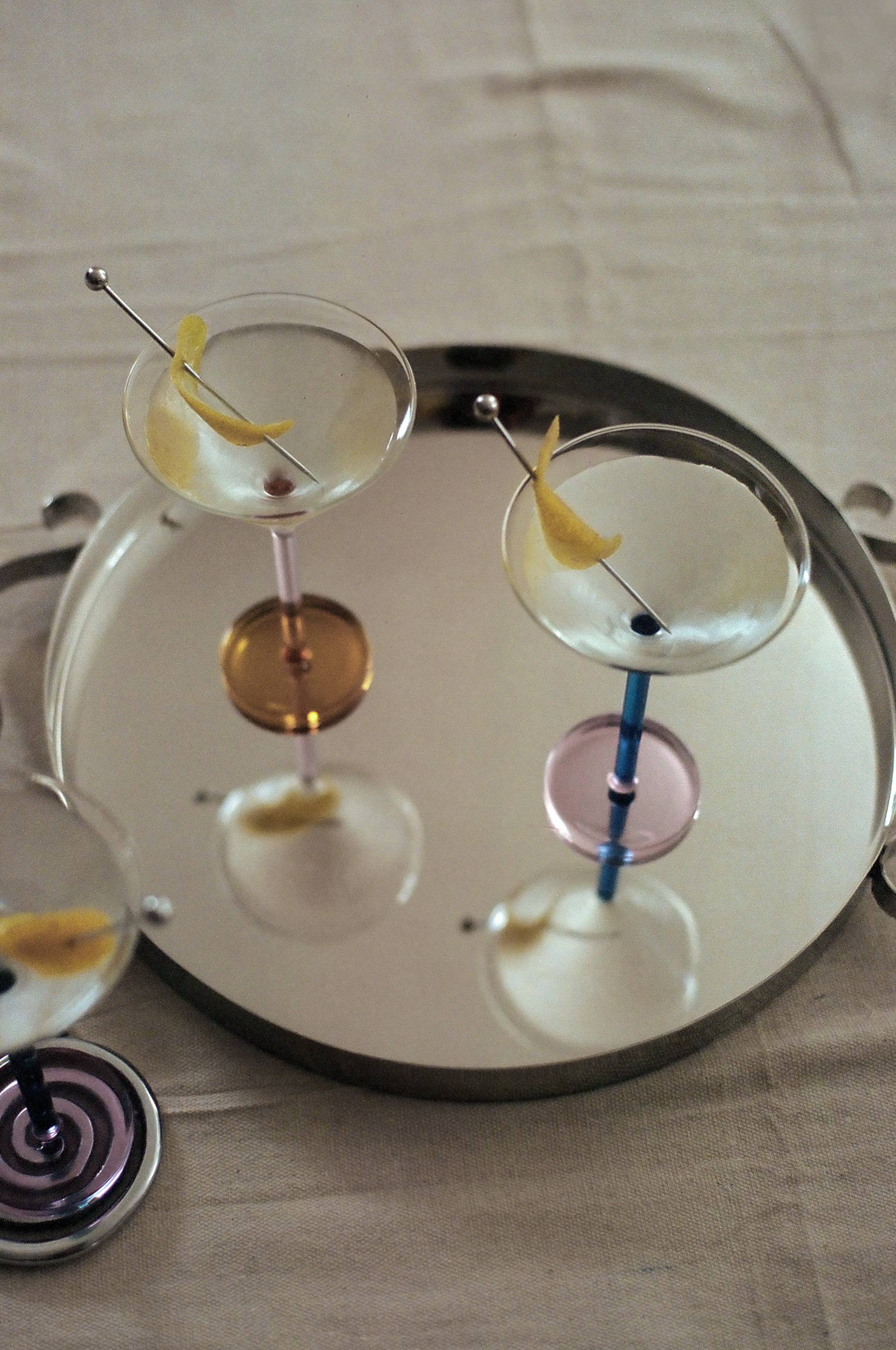 Two-Tone Cocktail Glass Pair - Blue and Pink - Image 4
