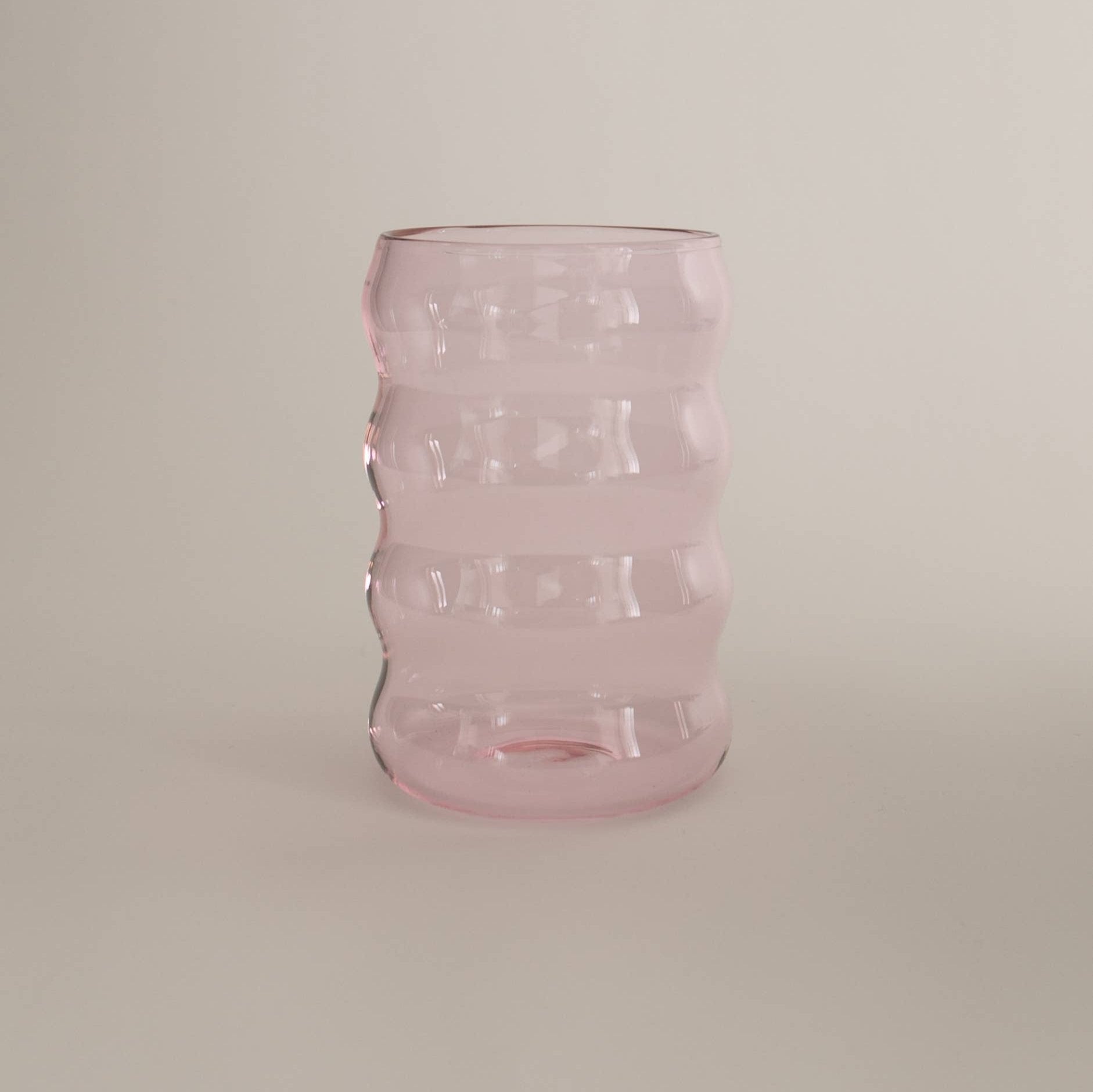 Pink Ripple Borosilicate Drinking Tumbler 12 oz