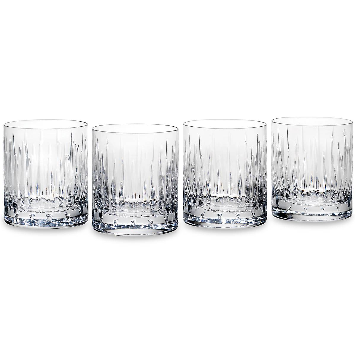 Radiating Cut Crystal Double Old Fashioned Glasses, Set of 4