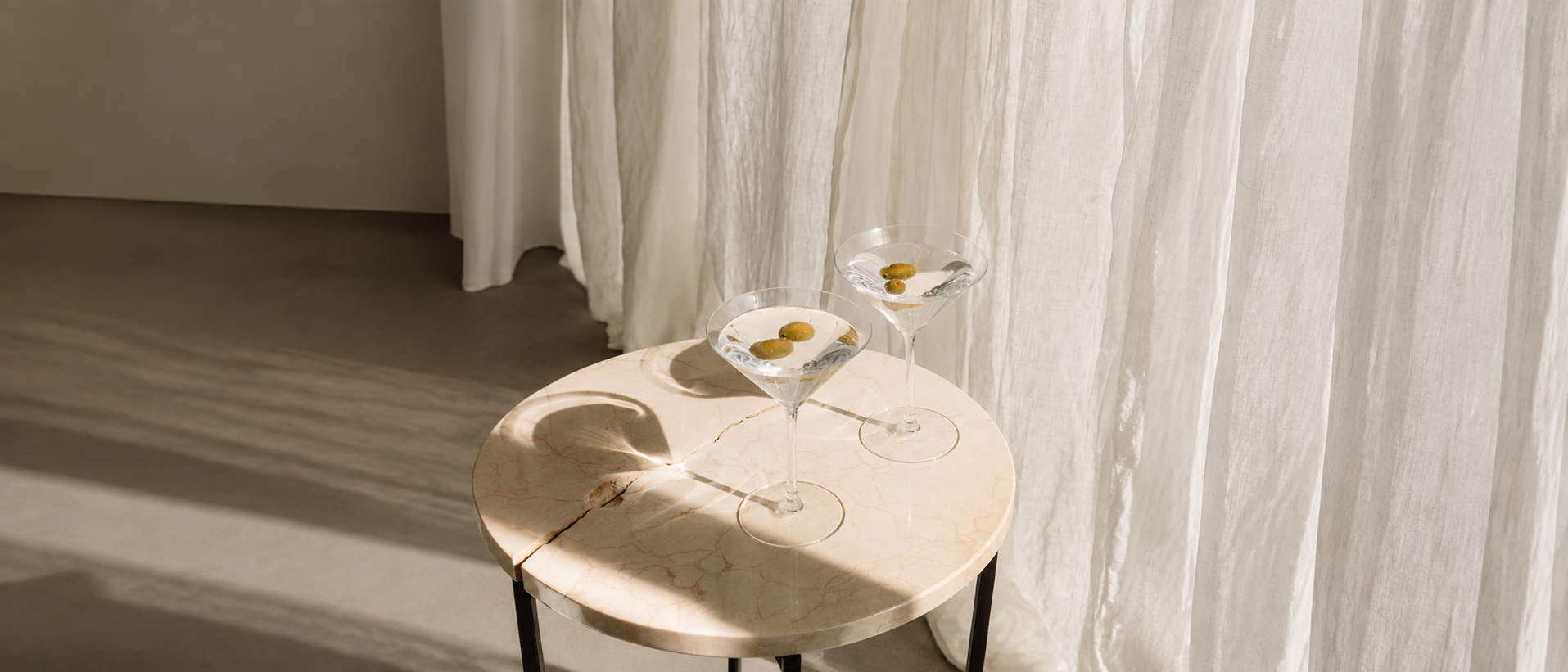 Tibrano glassware styled for everyday tables