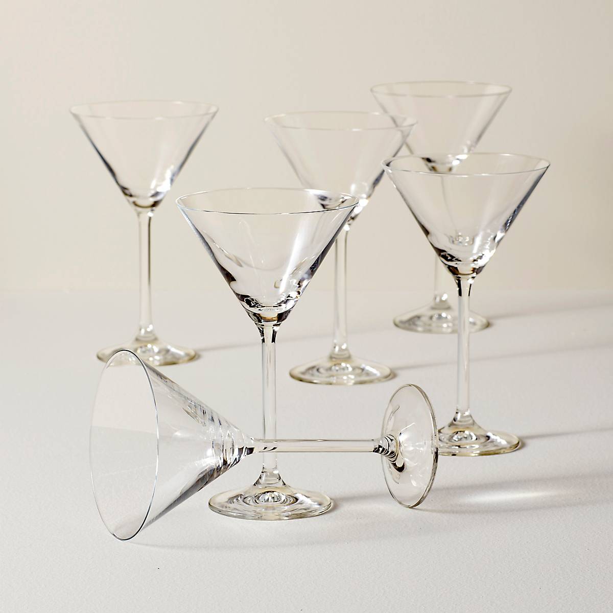 European Glass Martini Glasses, Set of 6