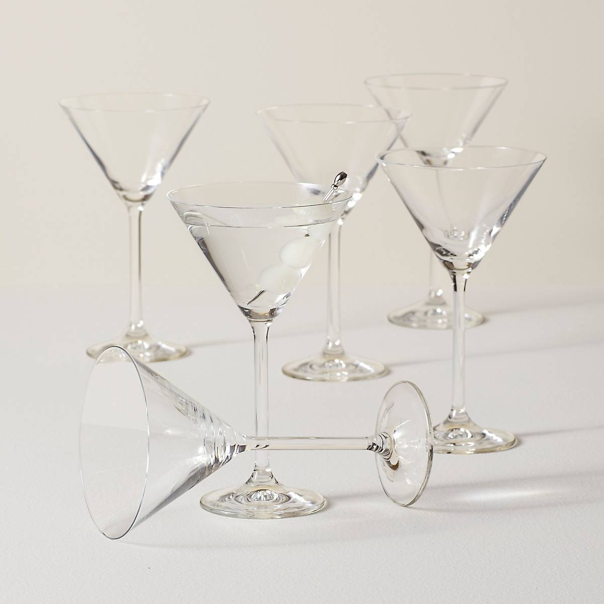 European Glass Martini Glasses, Set of 6 - Image 2