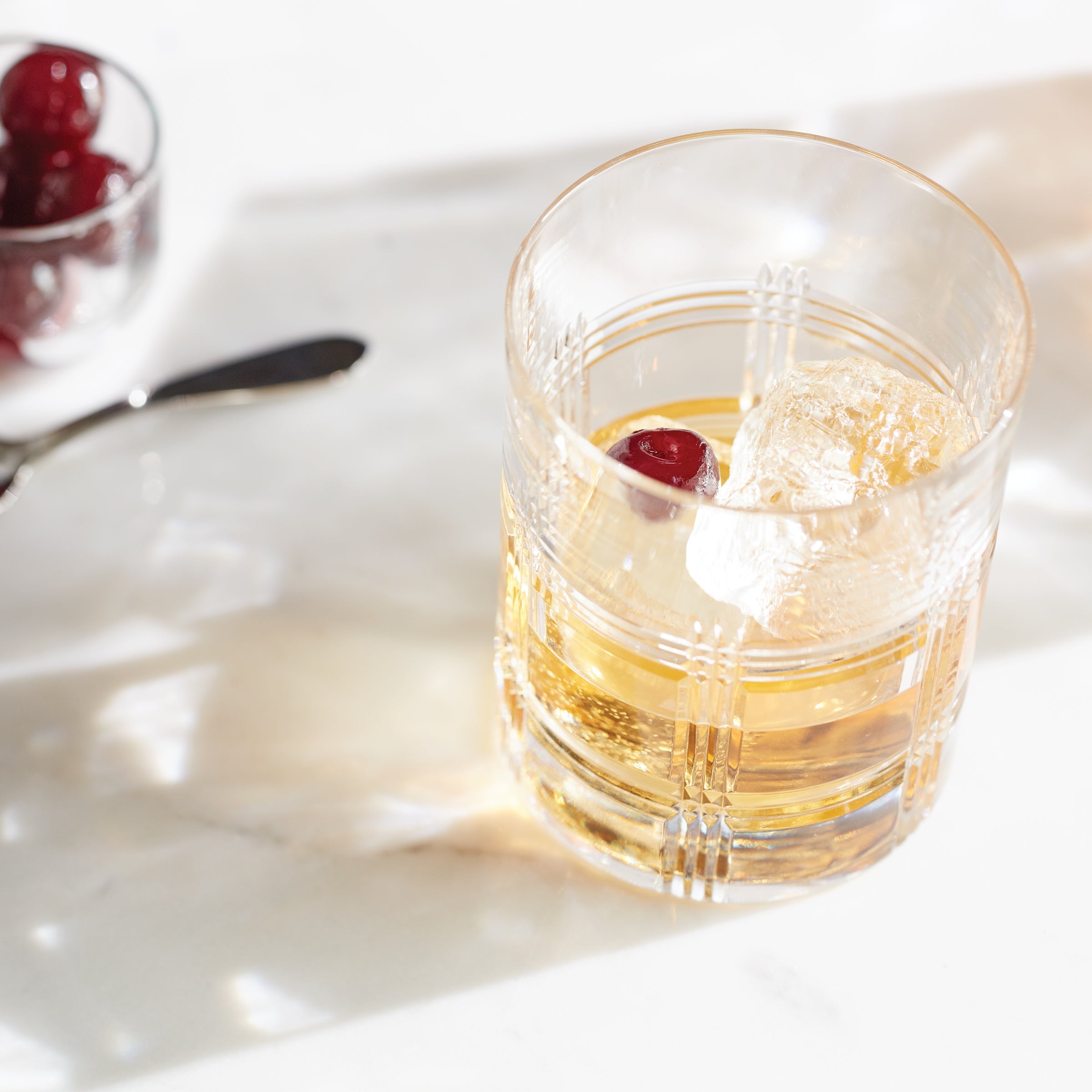 Plaid-Cut European Crystal Double Old Fashioned Glasses, Set of 4 - Image 3