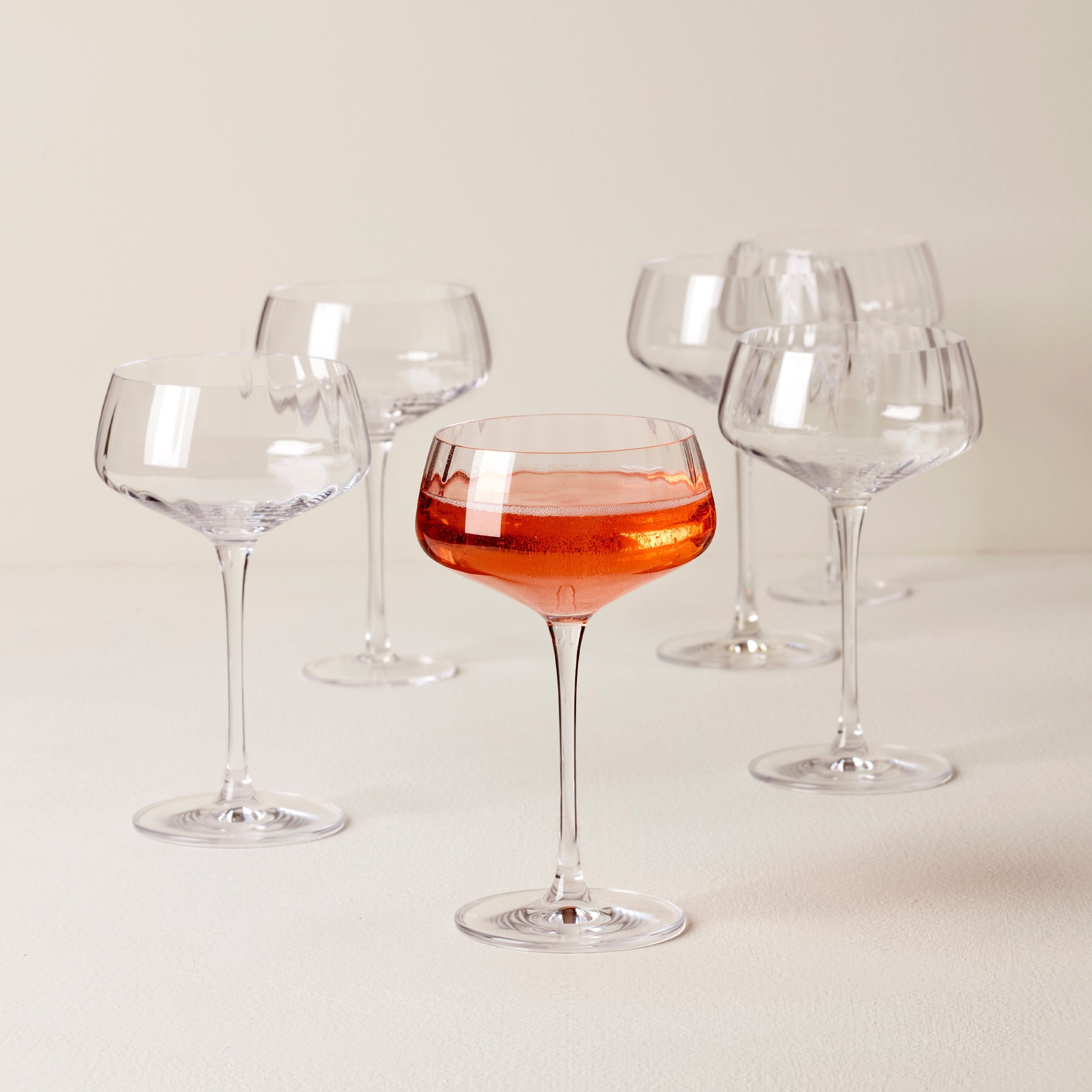 Angled Optic Coupe Glasses, Set of 6 - Image 2