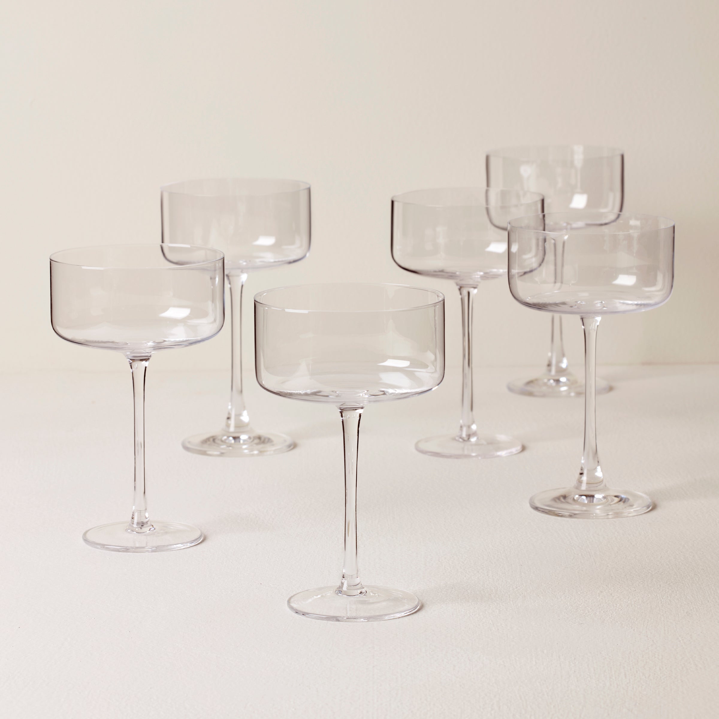 Straight-Edge Coupe Glasses, Set of 6
