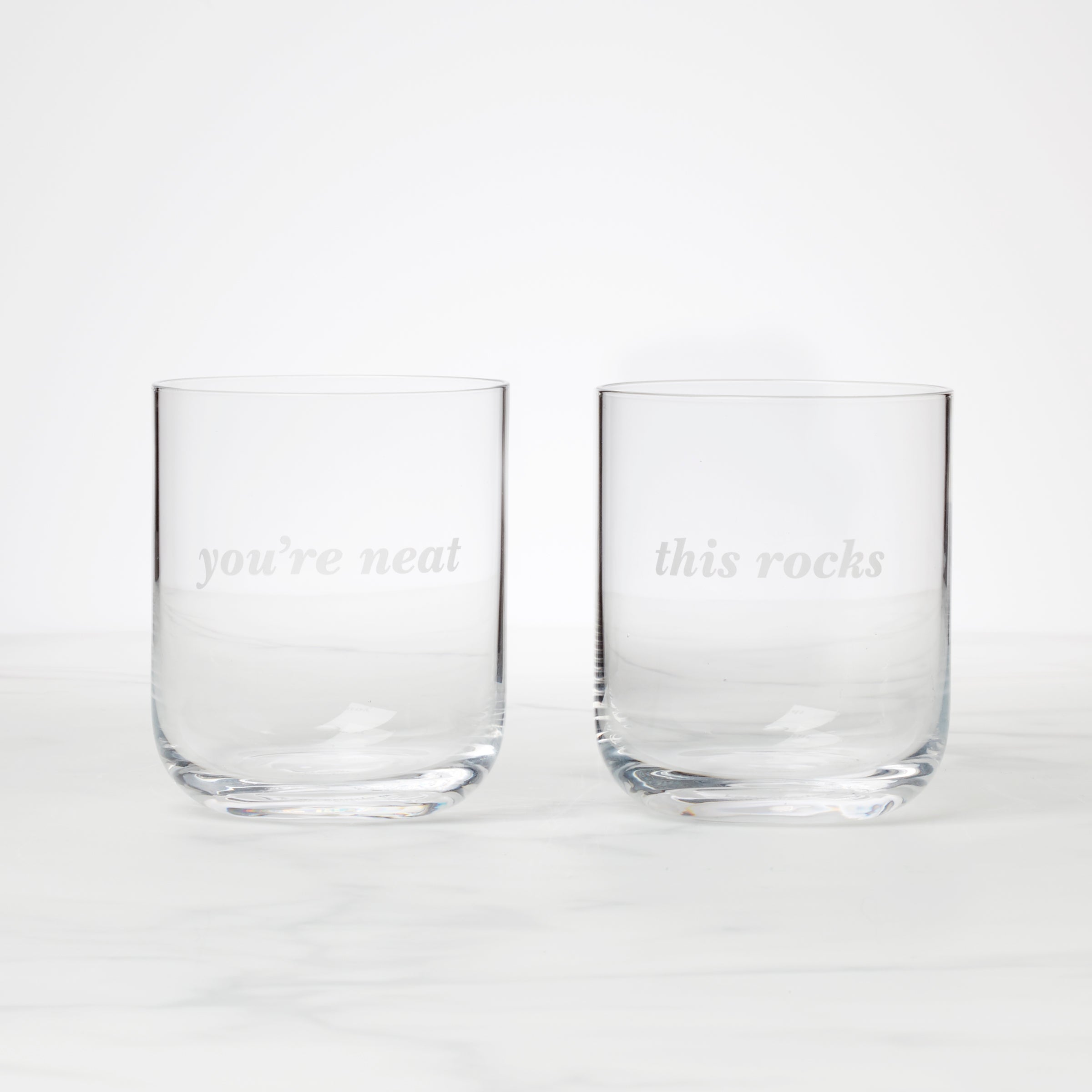 Novelty Quote Double Old Fashioned Glasses, Set of 2