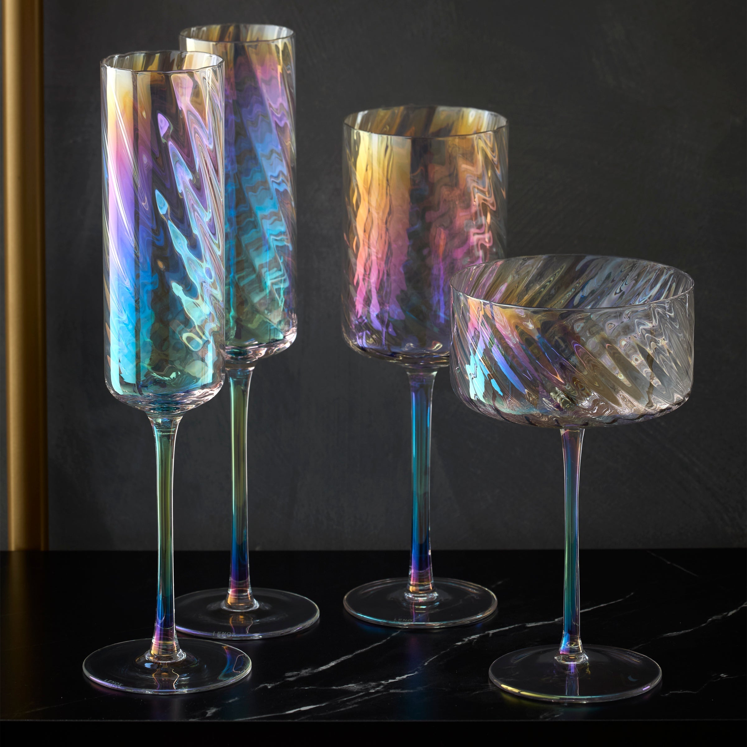 Iridescent Rainbow Coupe Glasses, Set of 4 - Image 7
