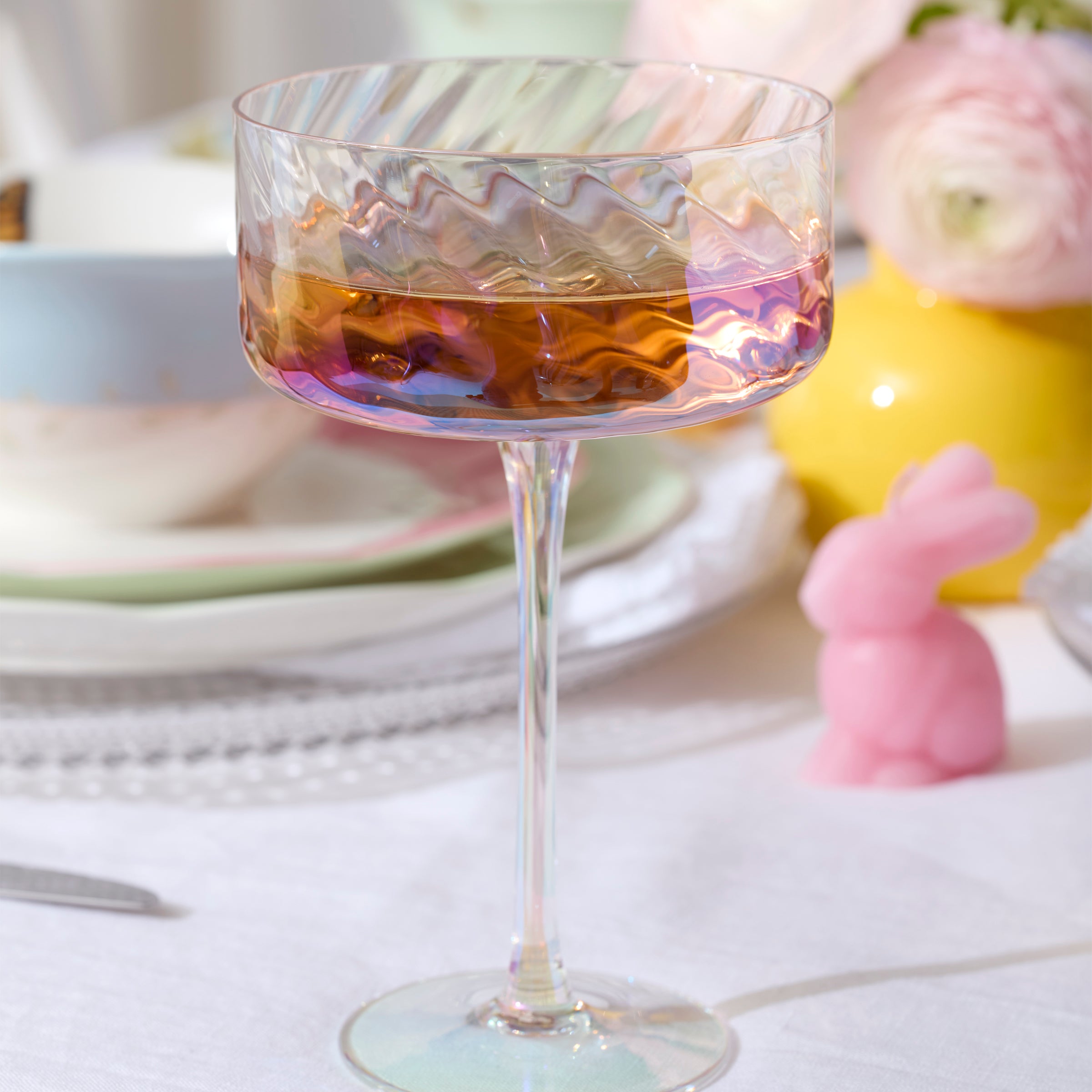 Iridescent Rainbow Coupe Glasses, Set of 4 - Image 3