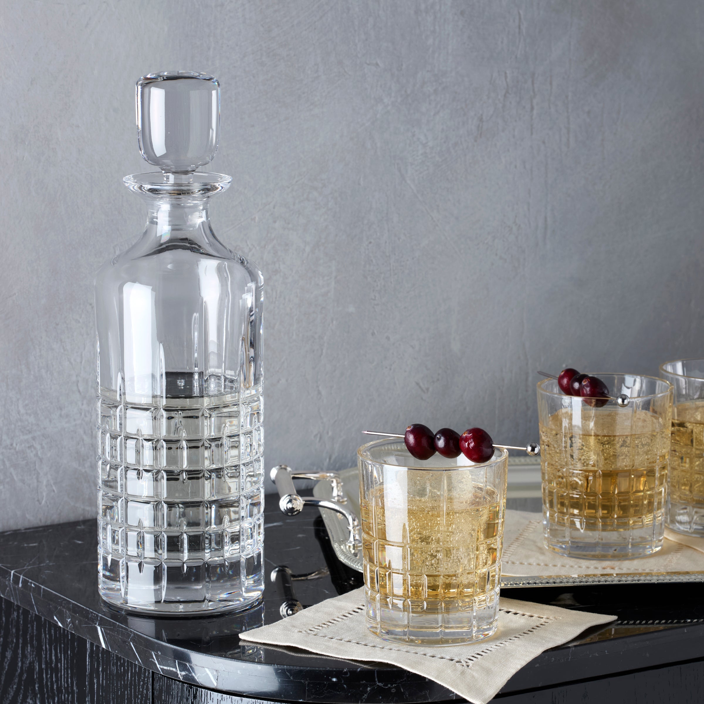 Crisscross Cut Double Old Fashioned Glasses, Set of 4 - Image 4