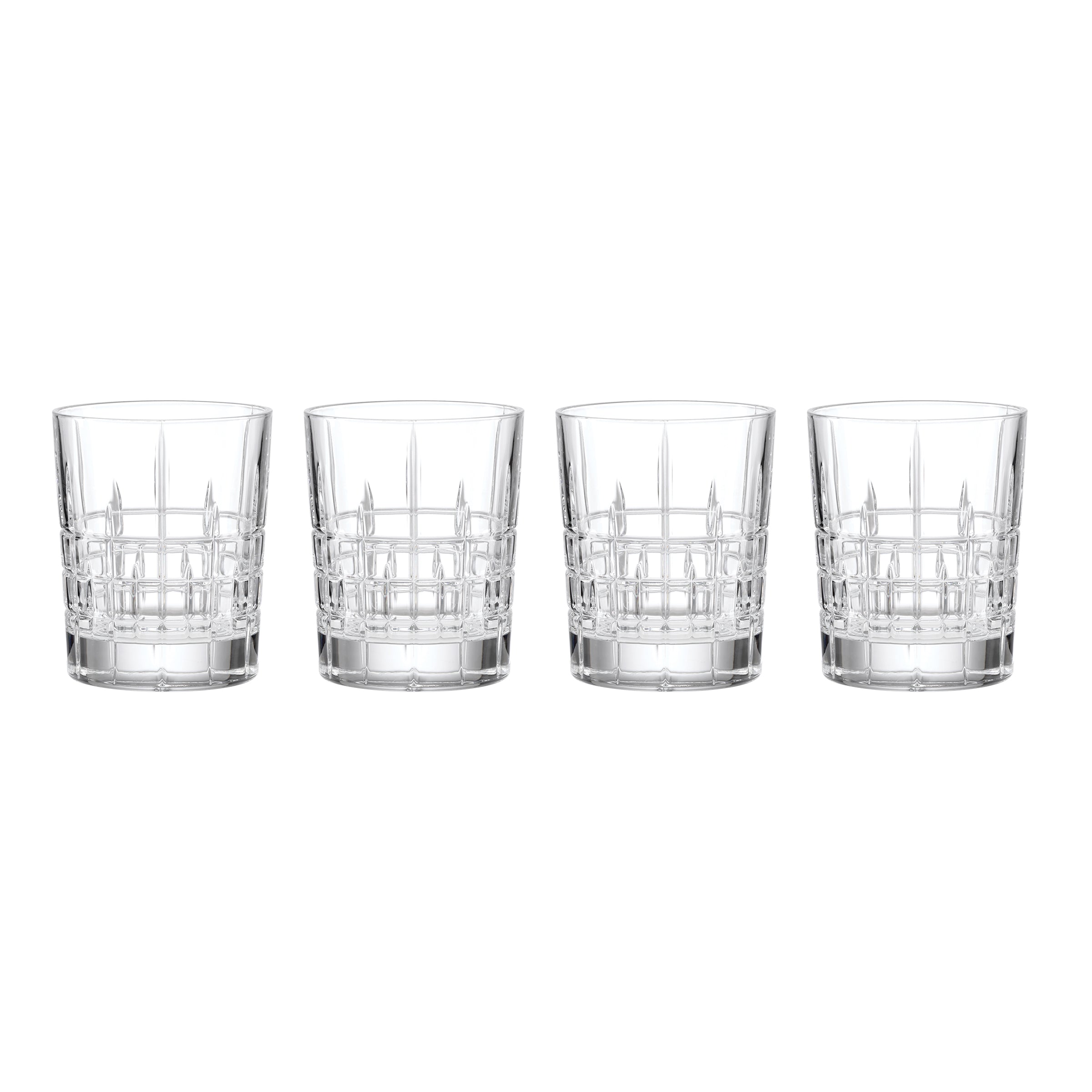 Crisscross Cut Double Old Fashioned Glasses, Set of 4