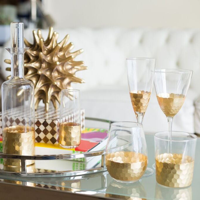 Gold Leaf Pattern Highball Glasses Set of 6 - Image 2