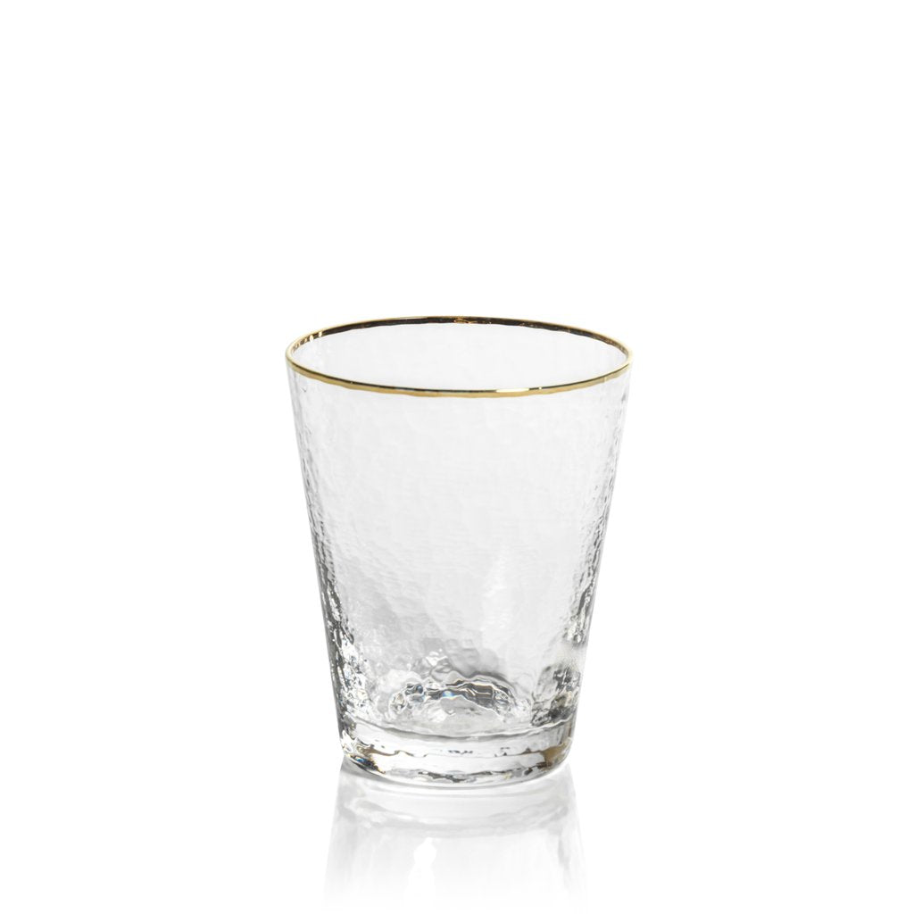 Hammered Tapered Gold Rim Glass Collection