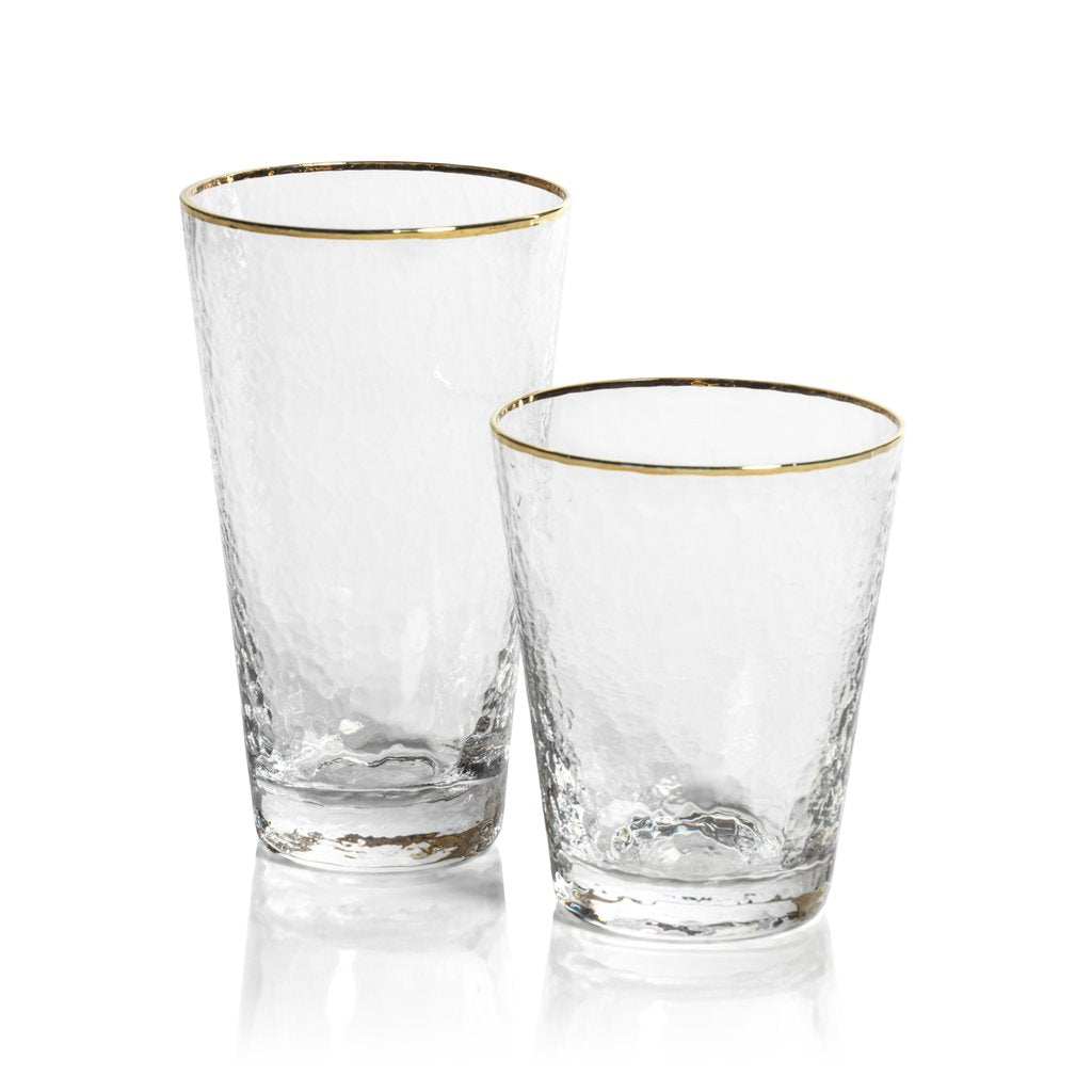 Hammered Tapered Gold Rim Glass Collection - Image 3