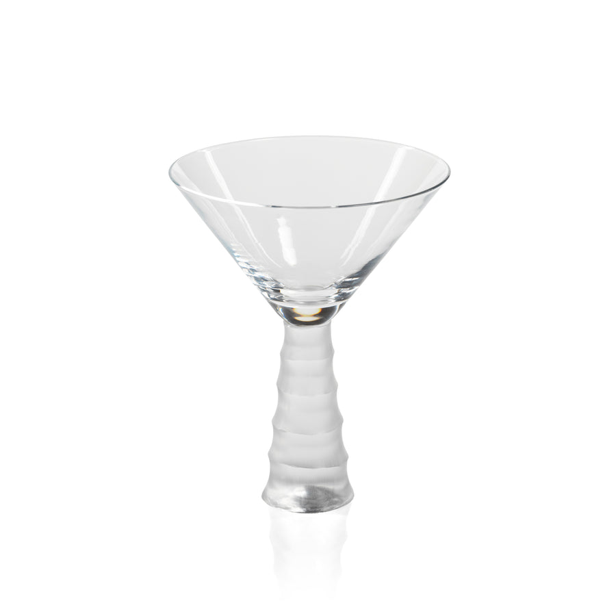 Frosted Bamboo Stem Martini Glass Set of 4 - Image 3