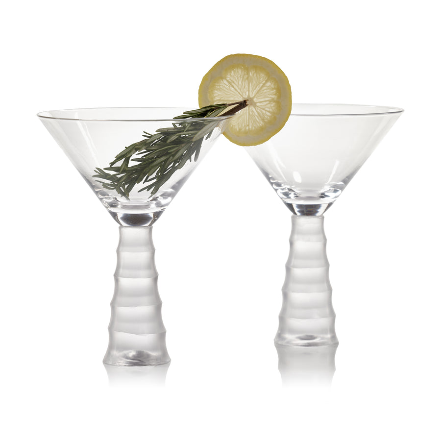Frosted Bamboo Stem Martini Glass Set of 4 - Image 2