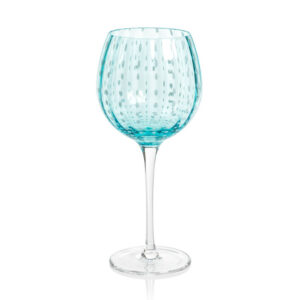 Aqua White Dot Glassware Collection