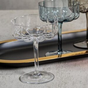 Handblown Clear Coupe Glass Set of 4
