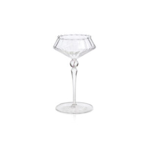 Fluted Coupe Cocktail Glass with Colored Ball Stem
