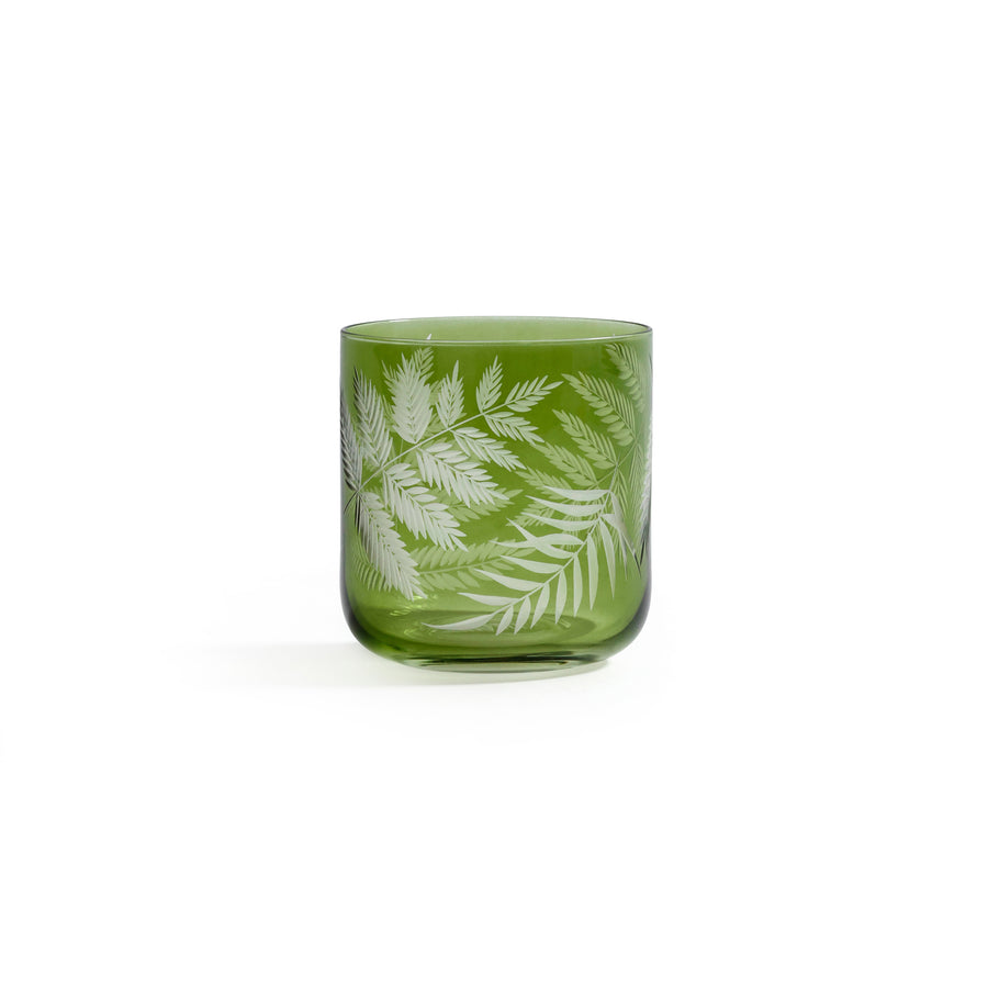 Olive Fern Etched Rocks Glasses Set of 6 - Image 4