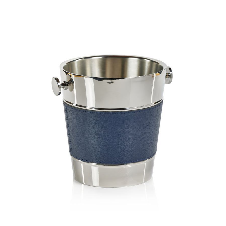 Nickel Double-Wall Wine Cooler with Leather Wrap - Image 2