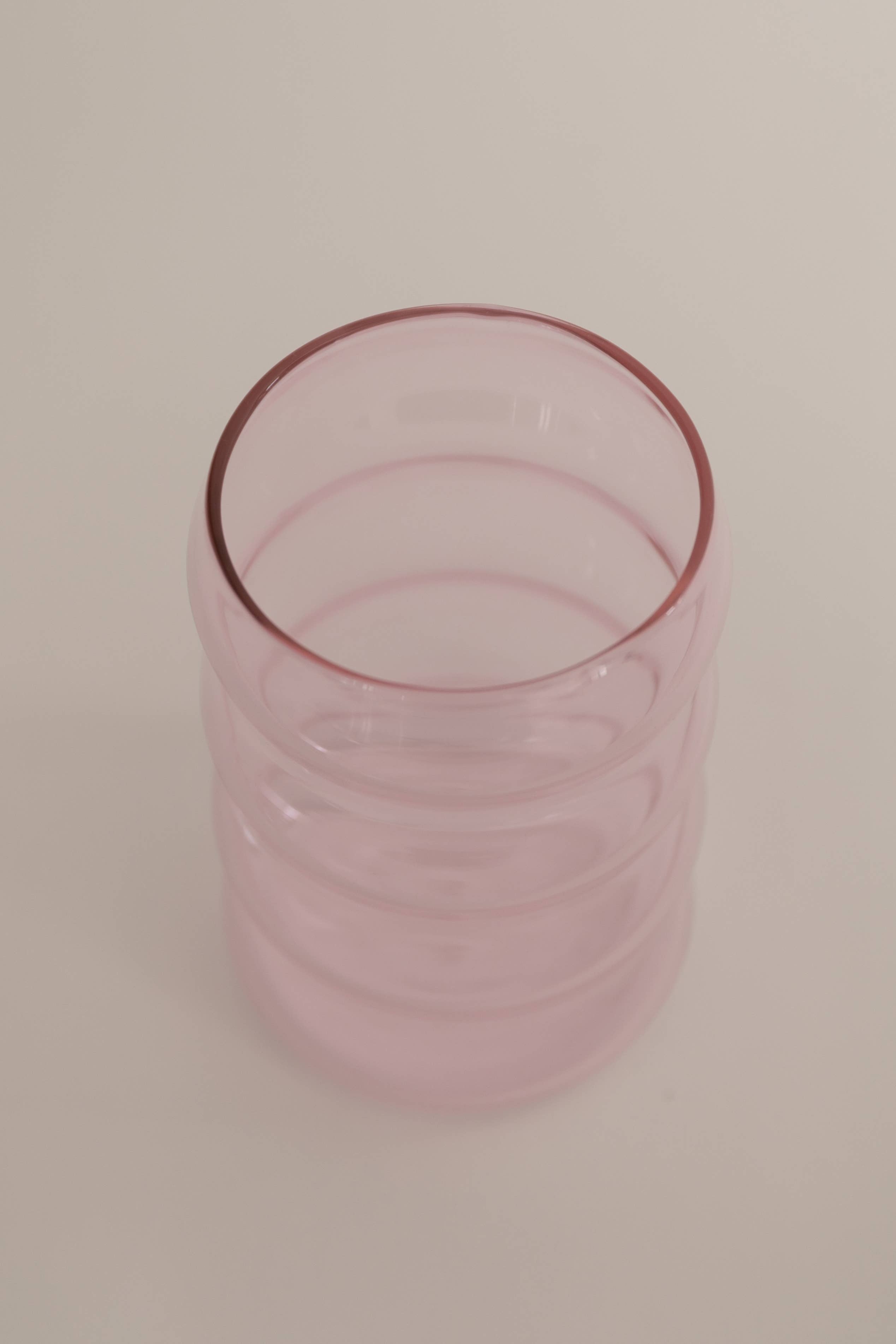 Pink Ripple Borosilicate Drinking Tumbler 12 oz - Image 2